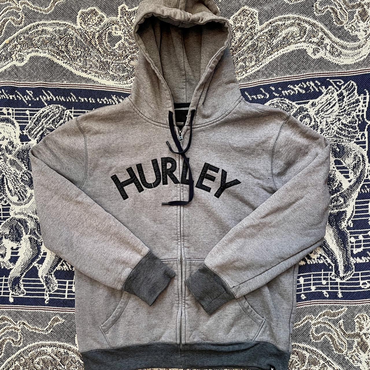 Y2K Hurley Center logo Heavyweight Zip-Up Sweatshirt •