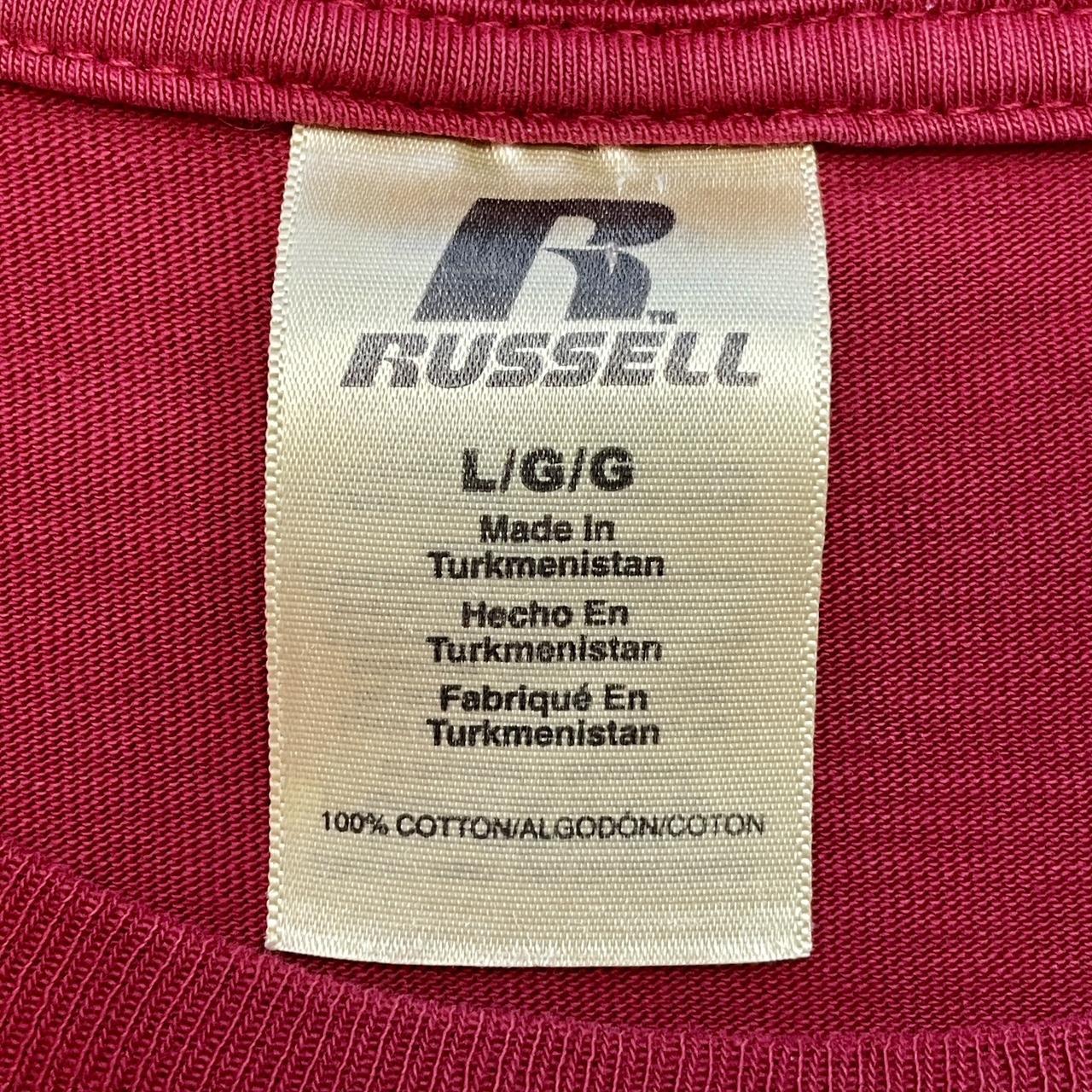 Vintage 1990s Russell Athletic Red Blank V-Stitch Tee Shirt •