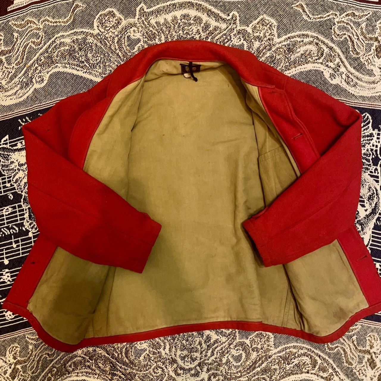 Vintage 1950s Woolrich Mens 46 Cruiser 502 Red Wool Mackinaw Heavy Hunting Jacket •