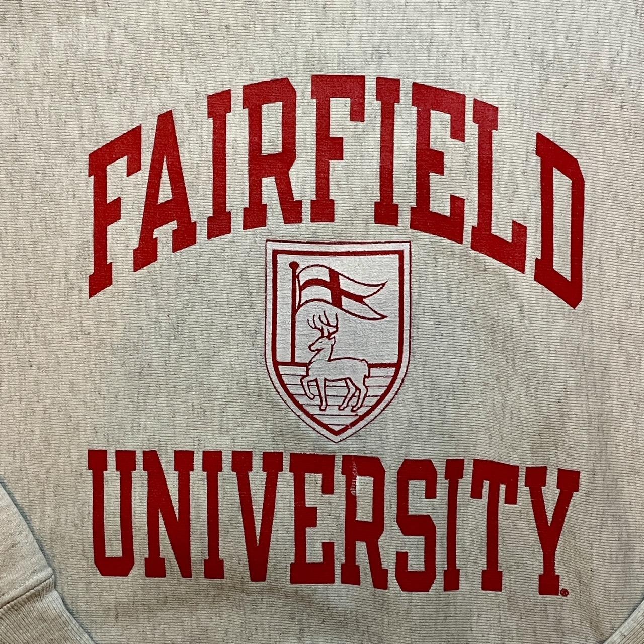 Vintage Late 1990s Fairfield University Champion Reverse Weave Crewneck w/ Distressed Sleeve cuffs •