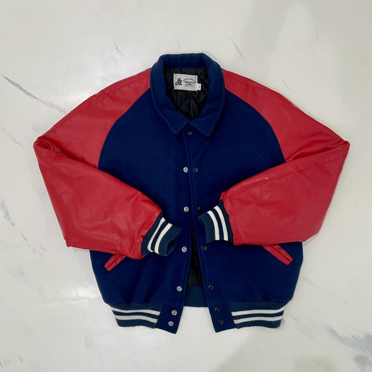 Vintage 1980s Blank Wool Letterman Varsity Jacket w/ no Patches Made in Texas USA by Special Effects Embroidery •