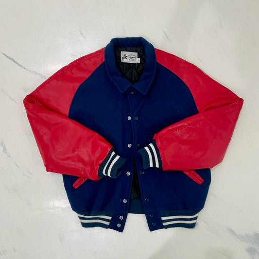 Vintage 1980s Blank Wool Letterman Varsity Jacket w/ no Patches Made in Texas USA by Special Effects Embroidery •