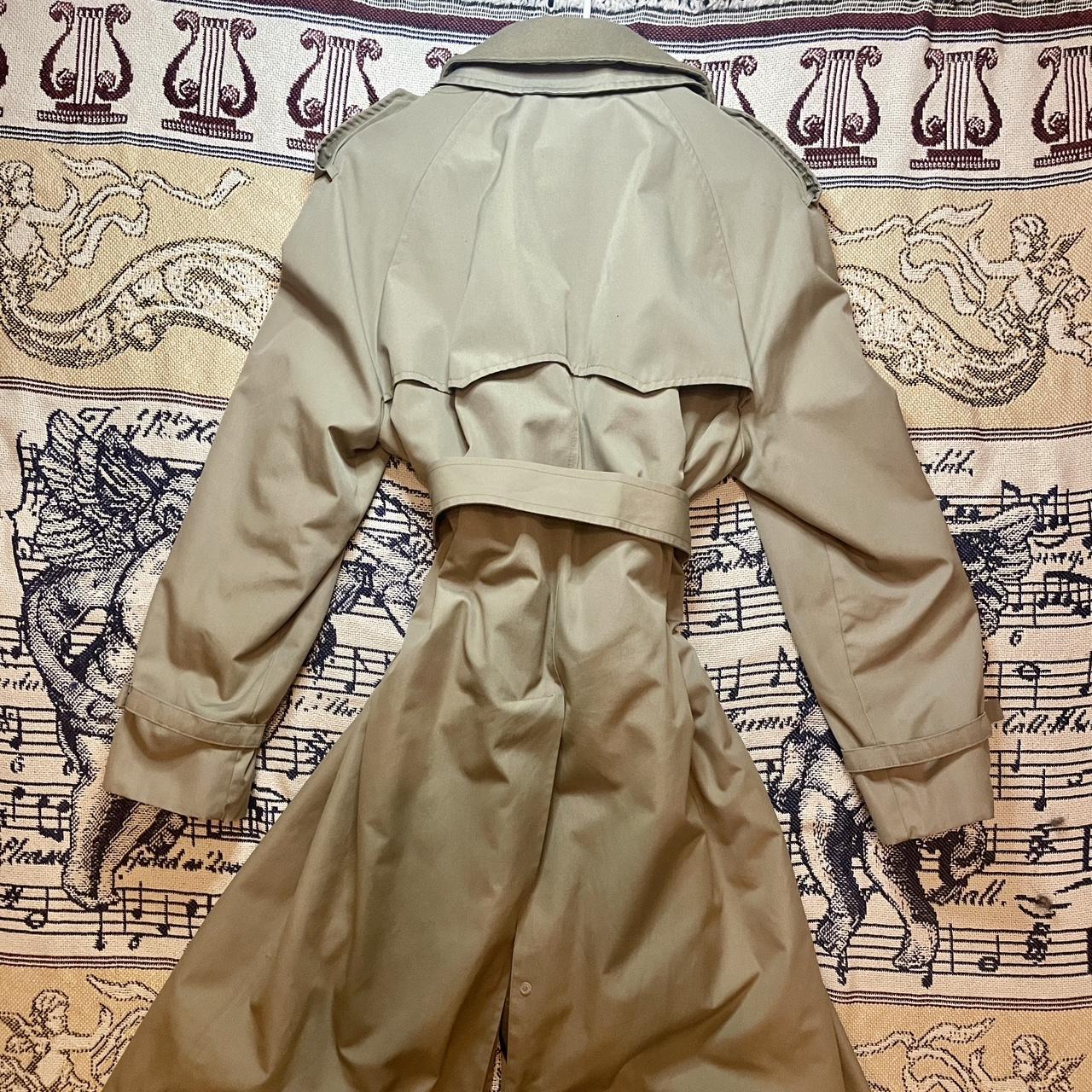Vintage 1970s Clipper Mist Beige Double Breasted Trench Coat w/ Belt & Removable Blanket Liner •