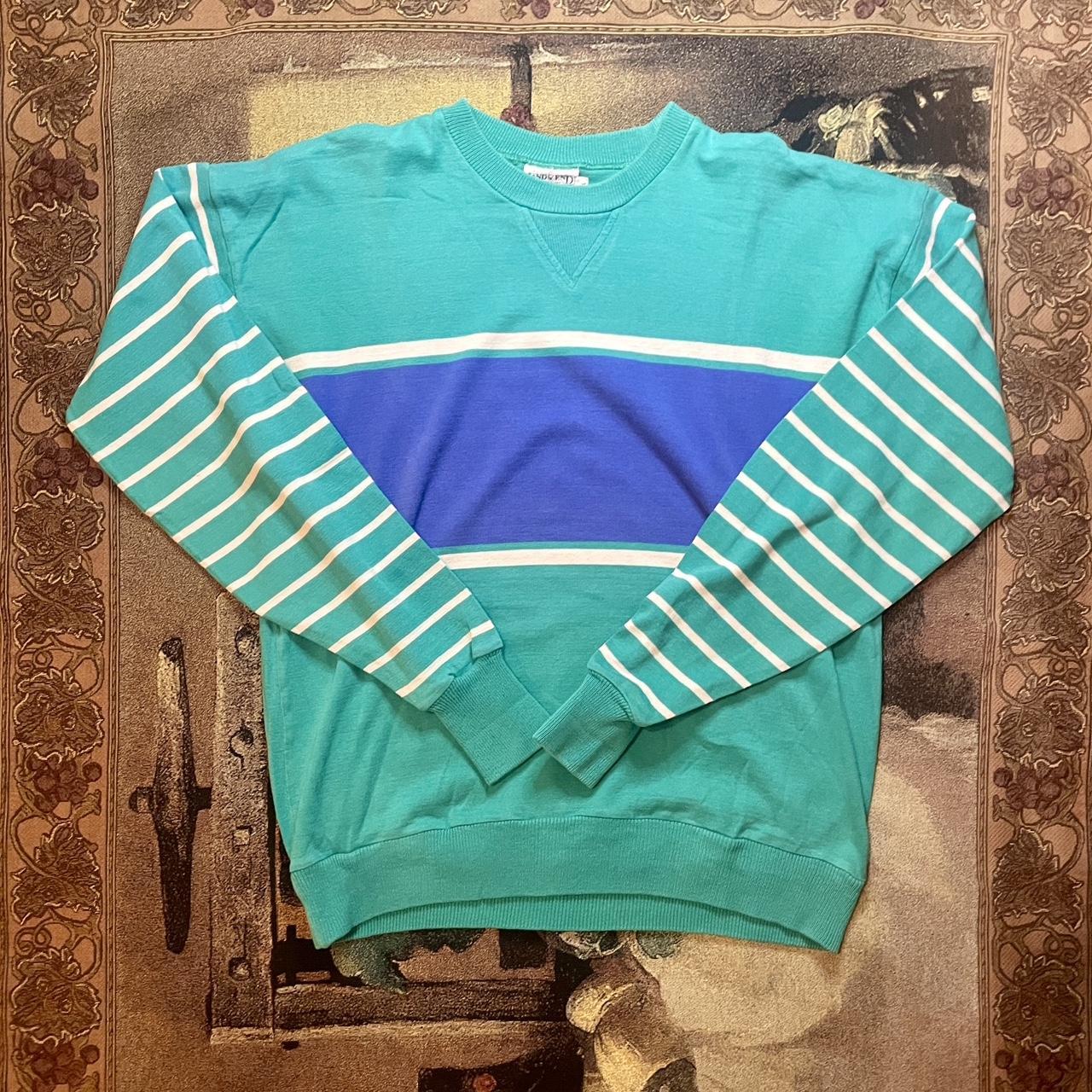 Vintage 90s Lands End Rugby Sweater •