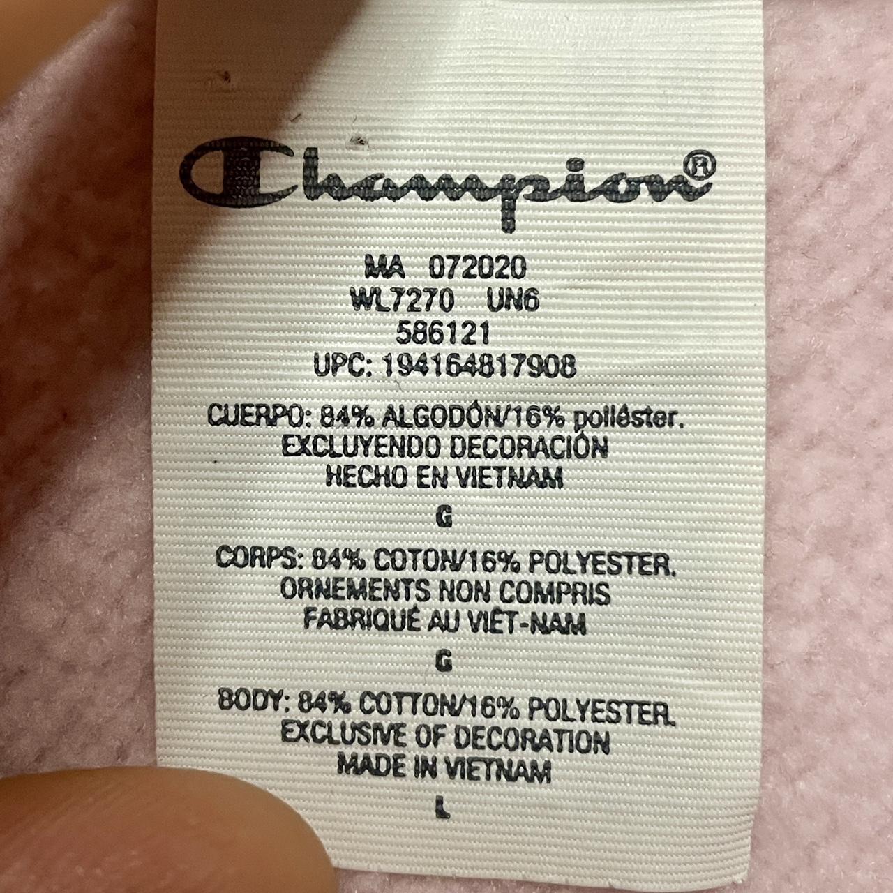Y2K Champion Reverse Weave Pink Quarter Zip Sweater on Blue Tag •